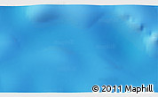 Physical 3D Map of the area around 43° 36' 16" S, 19° 28' 30" W