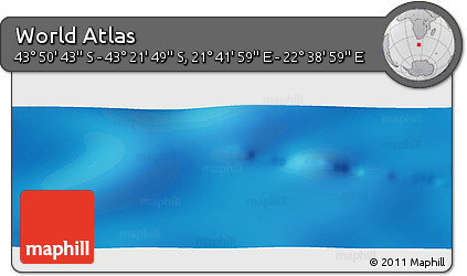 Physical Panoramic Map of the Area around 43° 36' 16" S, 22° 10' 29" E