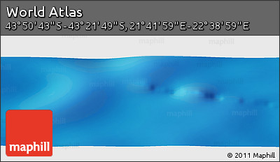Physical Panoramic Map of the Area around 43° 36' 16" S, 22° 10' 29" E