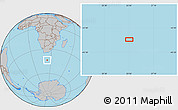 Gray Location Map of the area around 43° 36' 16" S, 23° 52' 30" E