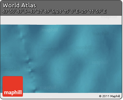 Satellite 3D Map of the Area around 43° 36' 16" S, 24° 43' 30" E