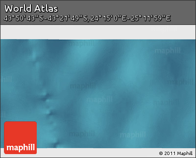 Satellite 3D Map of the Area around 43° 36' 16" S, 24° 43' 30" E