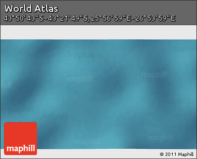 Satellite 3D Map of the Area around 43° 36' 16" S, 26° 25' 29" E