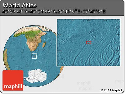 Satellite Location Map of the Area around 43° 36' 16" S, 27° 16' 29" E