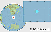 Savanna Style Location Map of the area around 43° 36' 16" S, 27° 16' 29" E