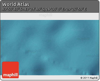 Satellite 3D Map of the Area around 43° 36' 16" S, 28° 58' 30" E