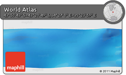 Physical Panoramic Map of the Area around 43° 36' 16" S, 34° 55' 29" E