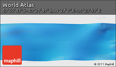Physical Panoramic Map of the Area around 43° 36' 16" S, 34° 55' 29" E