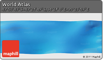 Physical Panoramic Map of the Area around 43° 36' 16" S, 34° 55' 29" E