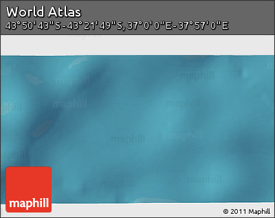 Satellite 3D Map of the Area around 43° 36' 16" S, 37° 28' 30" E