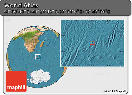 Satellite Location Map of the Area around 43° 36' 16" S, 38° 19' 30" E
