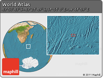 Satellite Location Map of the Area around 43° 36' 16" S, 38° 19' 30" E