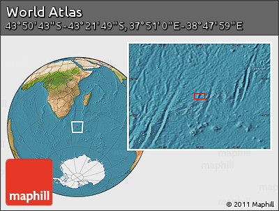 Satellite Location Map of the Area around 43° 36' 16" S, 38° 19' 30" E