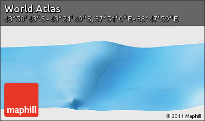 Physical Panoramic Map of the Area around 43° 36' 16" S, 38° 19' 30" E