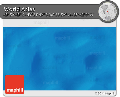 Physical 3D Map of the Area around 43° 36' 16" S, 38° 10' 29" W