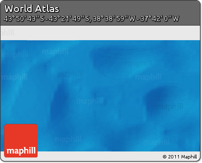 Physical 3D Map of the Area around 43° 36' 16" S, 38° 10' 29" W