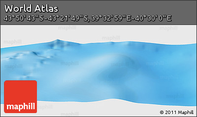 Physical Panoramic Map of the Area around 43° 36' 16" S, 40° 1' 29" E