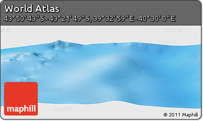 Physical Panoramic Map of the Area around 43° 36' 16" S, 40° 1' 29" E