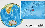 Physical Location Map of the area around 43° 36' 16" S, 42° 34' 30" E