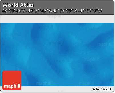 Physical 3D Map of the Area around 43° 36' 16" S, 42° 25' 29" W