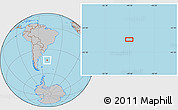 Gray Location Map of the area around 43° 36' 16" S, 49° 13' 30" W