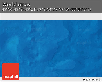 Political 3D Map of the Area around 43° 36' 16" S, 54° 19' 30" W