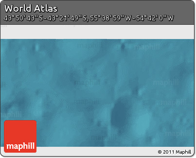 Satellite 3D Map of the Area around 43° 36' 16" S, 55° 10' 29" W