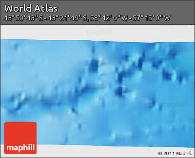 Physical 3D Map of the Area around 43° 36' 16" S, 57° 43' 30" W