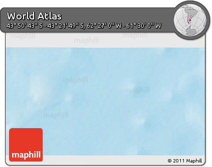 Physical 3D Map of the Area around 43° 36' 16" S, 61° 58' 30" W