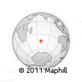 Outline Map of the Area around 43° 36' 16" S, 68° 55' 30" E, rectangular outline