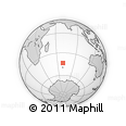 Outline Map of the Area around 43° 36' 16" S, 69° 46' 30" E, rectangular outline