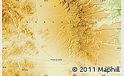 Physical Map of the area around 43° 36' 16" S, 69° 37' 30" W