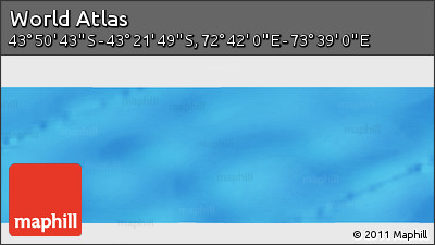 Physical Panoramic Map of the Area around 43° 36' 16" S, 73° 10' 30" E