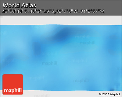 Physical 3D Map of the Area around 43° 36' 16" S, 81° 31' 30" W