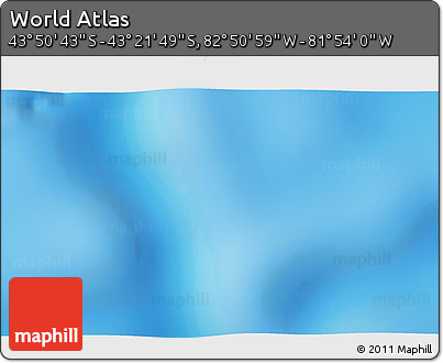 Physical 3D Map of the Area around 43° 36' 16" S, 82° 22' 30" W
