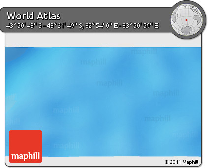 Physical 3D Map of the Area around 43° 36' 16" S, 83° 22' 30" E