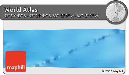 Shaded Relief Panoramic Map of the Area around 43° 36' 16" S, 83° 13' 29" W