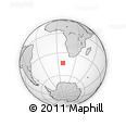 Outline Map of the Area around 43° 36' 16" S, 8° 34' 29" E, rectangular outline