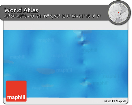 Physical 3D Map of the Area around 43° 36' 16" S, 91° 43' 29" W