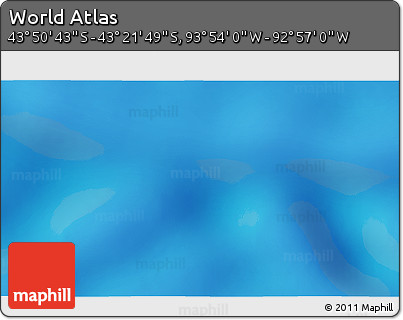 Physical 3D Map of the Area around 43° 36' 16" S, 93° 25' 30" W