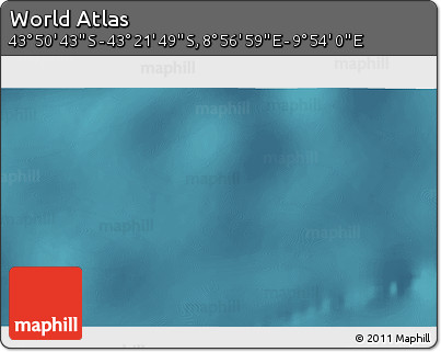 Satellite 3D Map of the Area around 43° 36' 16" S, 9° 25' 30" E