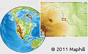 Physical Location Map of the area around 44° 19' 14" N, 100° 13' 29" W