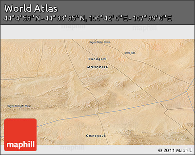 Satellite 3D Map of the Area around 44° 19' 14" N, 107° 10' 30" E