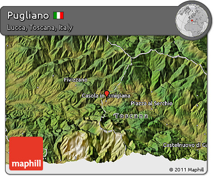 Satellite 3D Map of Pugliano