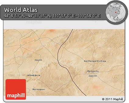 Satellite 3D Map of the Area around 44° 19' 14" N, 111° 25' 30" E