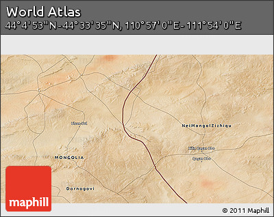 Satellite 3D Map of the Area around 44° 19' 14" N, 111° 25' 30" E