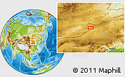 Physical Location Map of the area around 44° 19' 14" N, 112° 16' 30" E