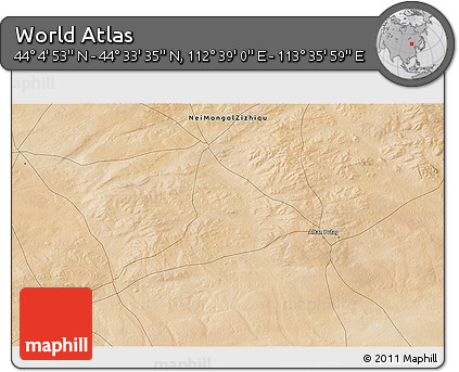 Satellite 3D Map of the Area around 44° 19' 14" N, 113° 7' 30" E