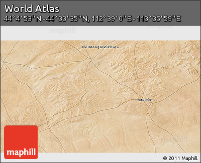 Satellite 3D Map of the Area around 44° 19' 14" N, 113° 7' 30" E