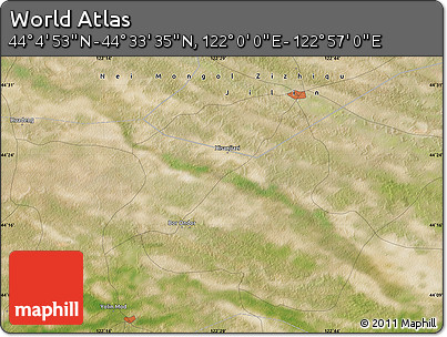 Satellite Map of the Area around 44° 19' 14" N, 122° 28' 29" E